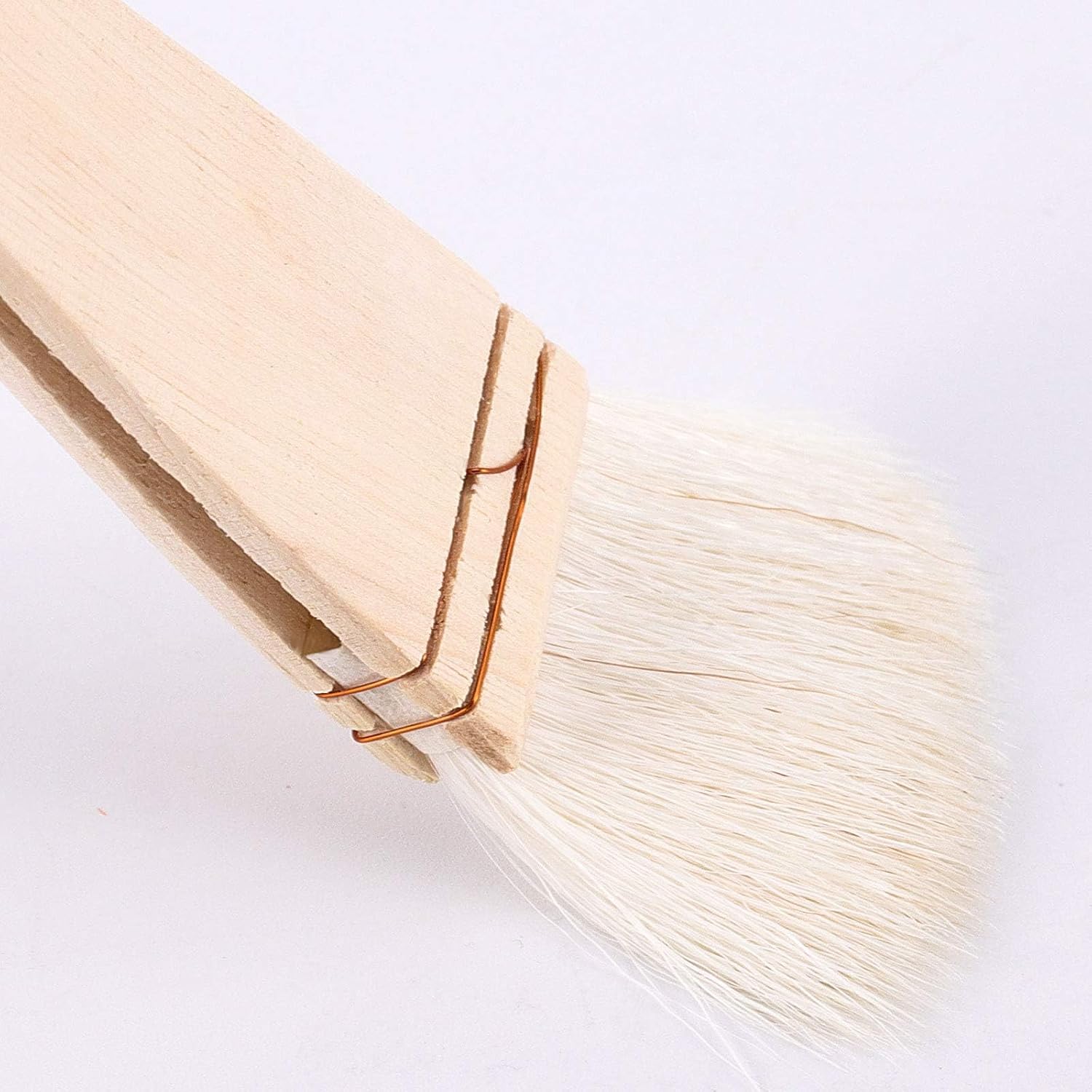 8 PCS 1 Inch Flat Hake Brush Set, Soft Goat Hair With Solid Wooden Handle for Watercolor Pottery Painting Arts