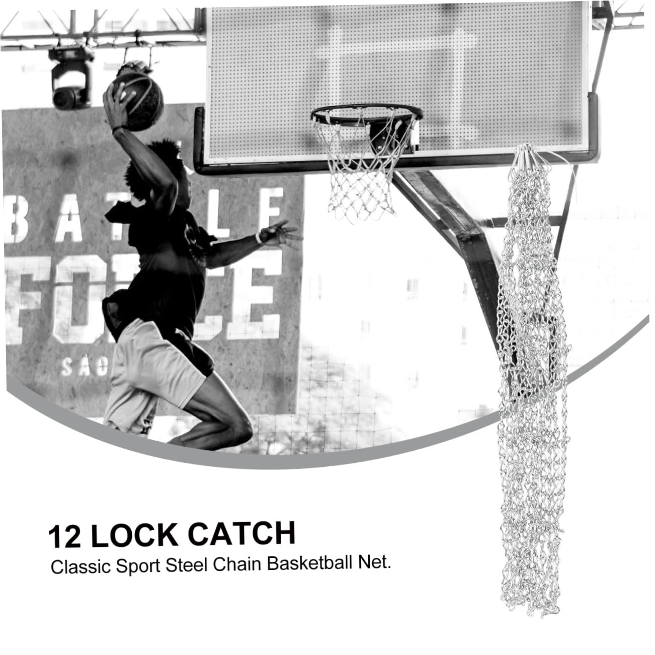 Basketball Kettennetz aus Eisen, Silber, Standardpassform