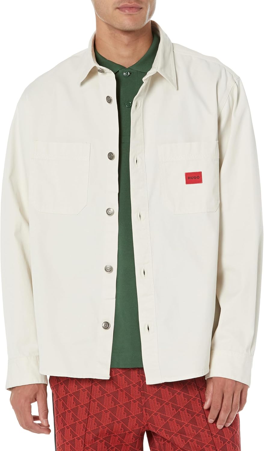 HUGO Men's Long Sleeve Oversized Button Up Shirt