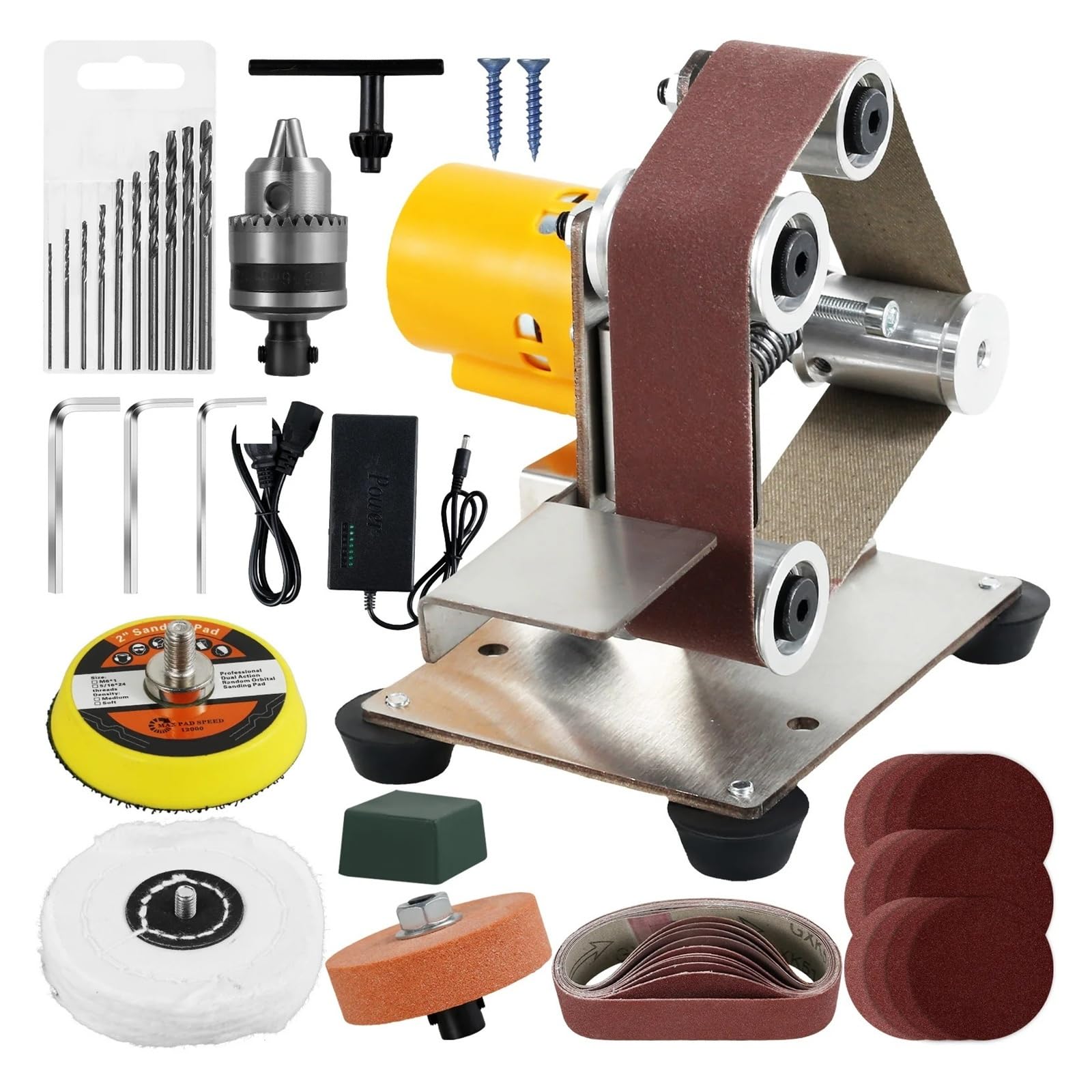 Mini elektryczna szlifierka taśmowa polerowanie biżuterii metalowej nóż do drewna | Wielofunkcyjny młynek Edges Sharpener