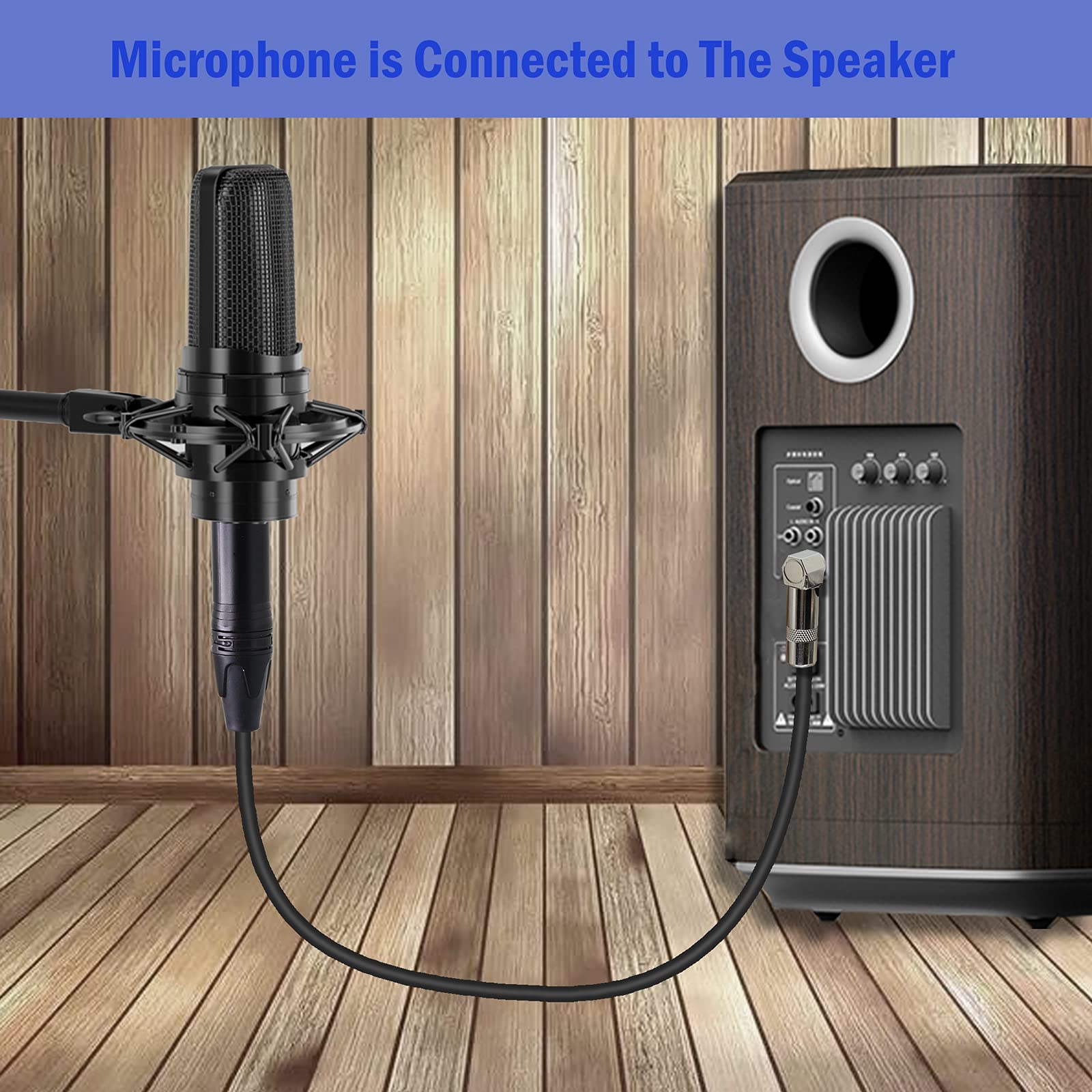 picK-me 3-pins XLR man-vrouw 90 graden haakse microfoon audio-verlengkabel (0,2 m / 0,66 ft