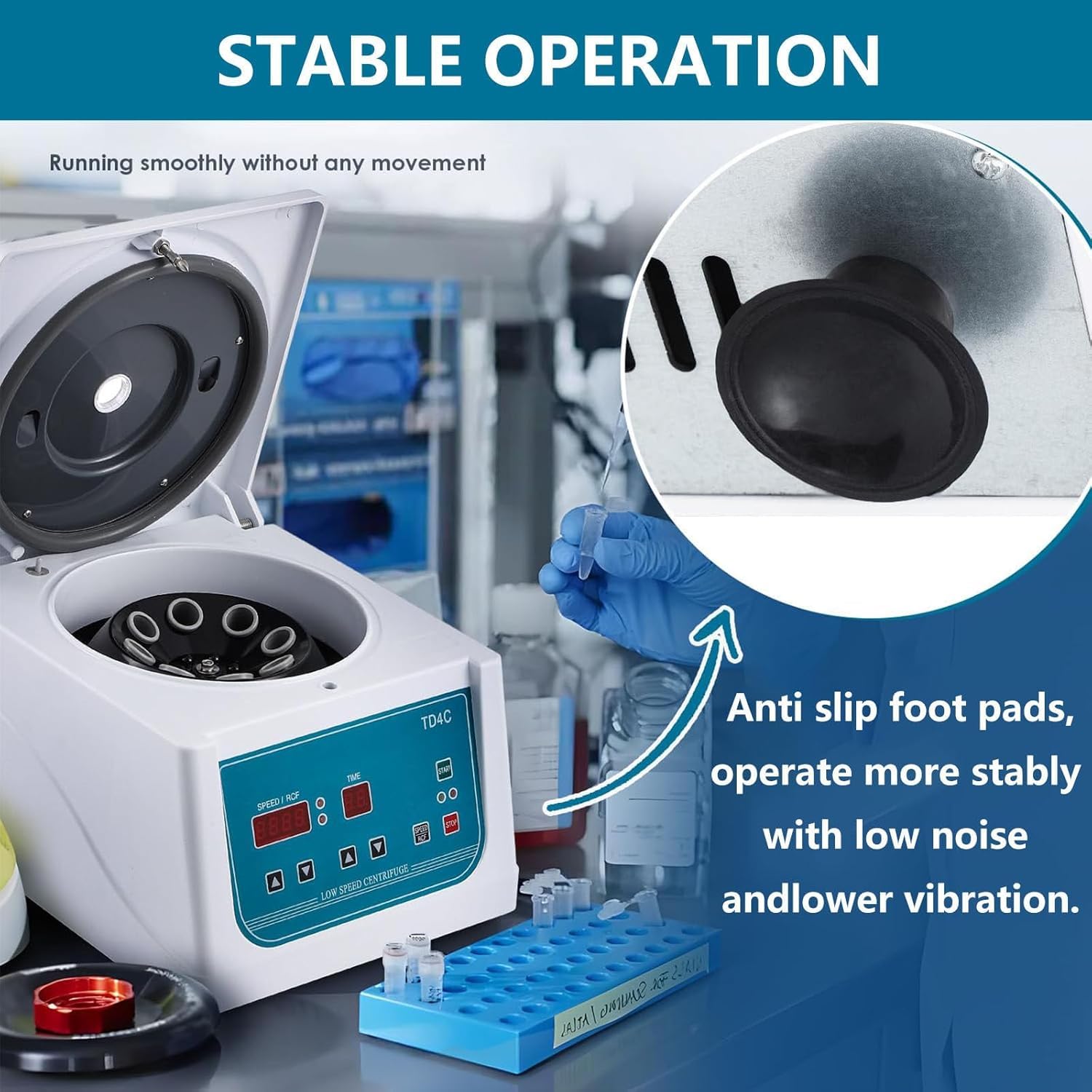 TsoLay Centrifuga Elettrica da 4000 Giri/min, Centrifughe da Laboratorio da Banco da 60 W, 8 Centrifughe da Tavolo a Bassa velocità da 15 Ml, Timer da 0 a 99 Min, Rotore Composito, per Sangue/siero