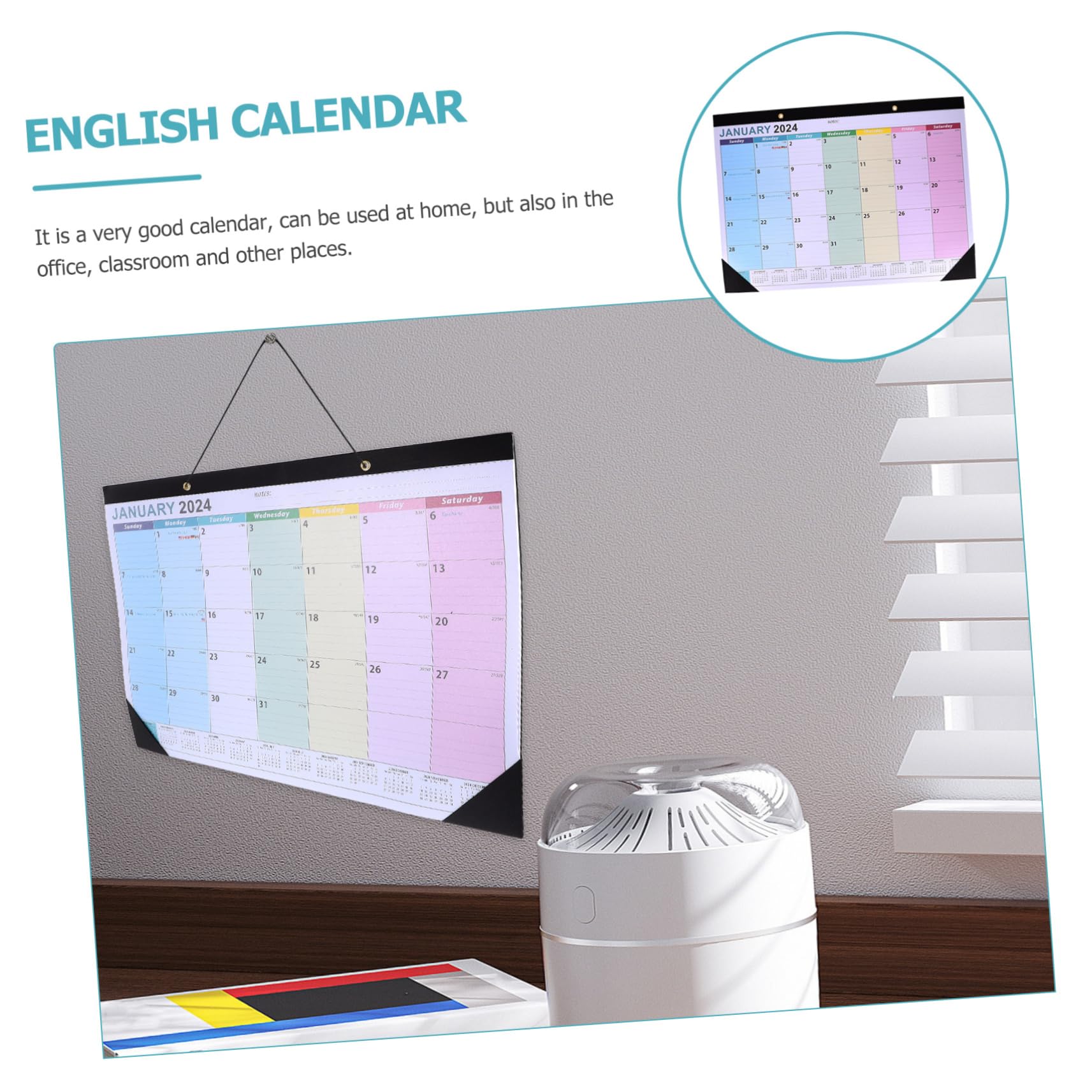 Lurrose 5stücke Hängender Monatskalender Englischer Wandkalender Mit Notizfeldern Für Planung Und Organisation Praktischer Und Stilvoller Wandkalender Für Zuhause Und Büro