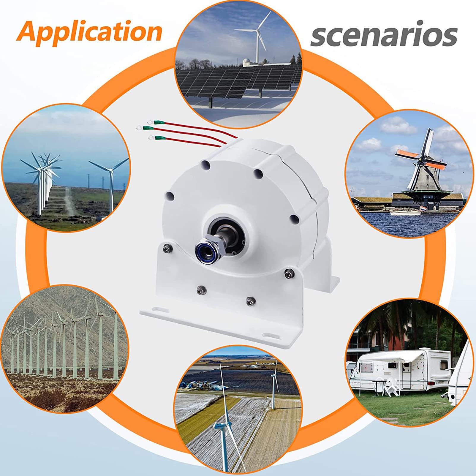FLTXNY POWER Générateur à aimant permanent 1000 W sans engrenage 3 phases 1 kW alternateur AC 220 V pour turbine éolienne hydroélectrique générateur hydroélectrique 500 tr/min