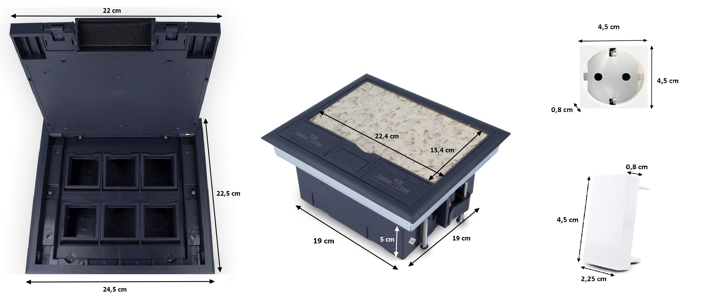 Presa da incasso in plastica a 6 scomparti, inserti di LIVOLO VDE, rete, USB, HDMI e SAT lattina da pavimento serbatoio a incasso