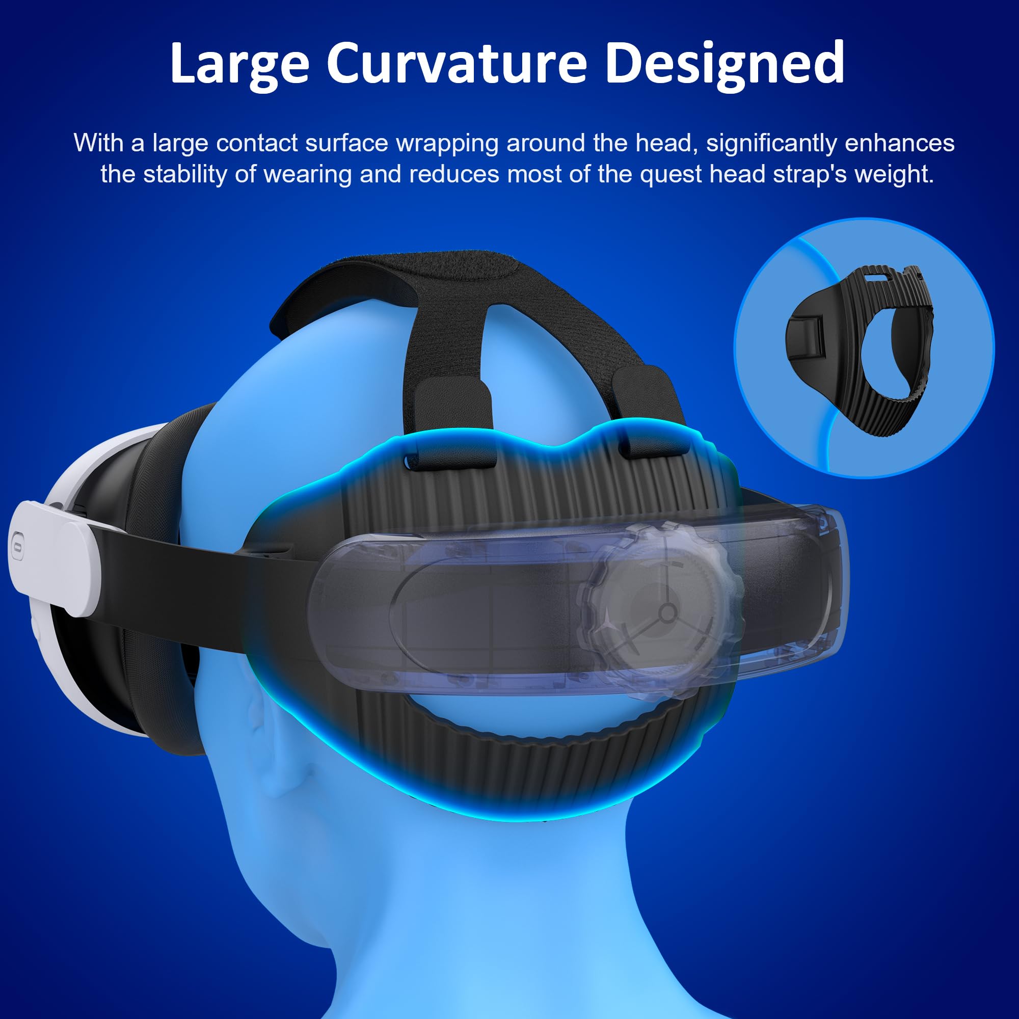 HELLCOOL Headstrap Kompatibel mit Meta Quest 3S/Quest 3/Quest 2 - Head Strap Zubehör für Meta Quest 2/3/3S - Elite Headstrap mit Komfort, Reduzieren Sie Gesichtsstress, Leichtgewicht, Ergonomisch