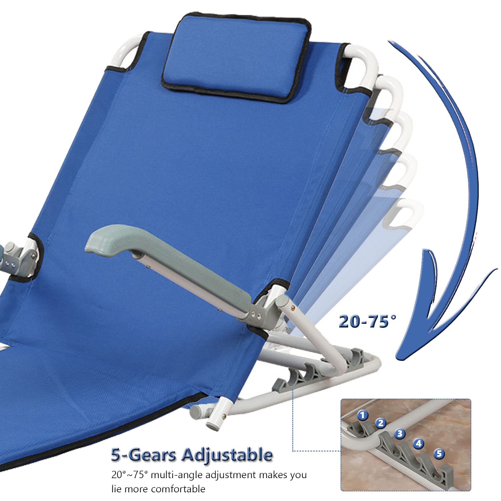 Lifting Bed Backrest, Portable Folding 5-Gears Adjustable Sit-Up Back  Rest(from 25° To 75°), Bed Folding Disability Bed Backrest Support for  Feeding Elderly, Reading, Leisure, Travel : Amazon.co.uk: Health & Personal  Care