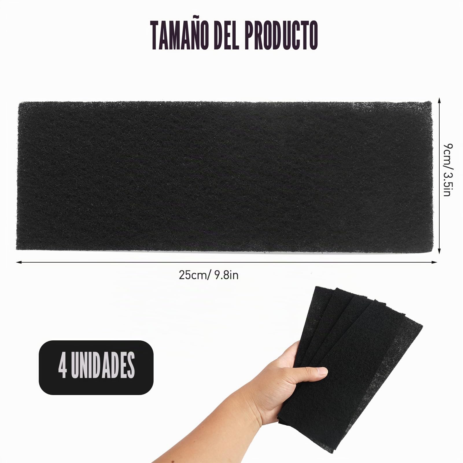 4 PCS Filtros de Carbón Activado, Filtro Desodorante de Maceta de Arena para Gatos, Esponja filtrante de Aire, Esponjas Filtrantes para Compostadores de Cocina, Neutralizadores de Olores Efectivos