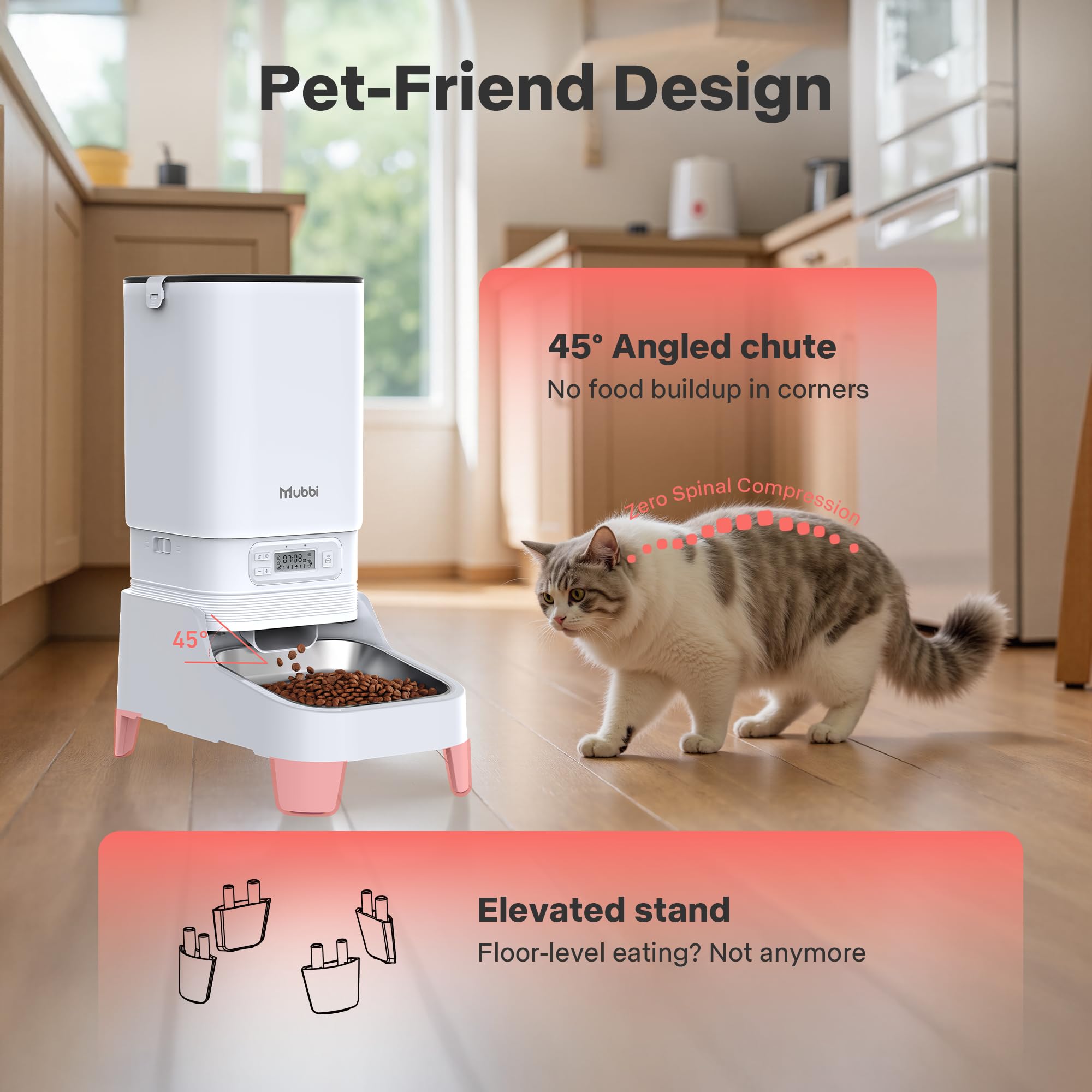 Comedero automático para gatos, 7 L, dispensador de alimentos para perros, 1-6 comidas, ideal para múltiples mascotas, doble fuente de alimentación, estable