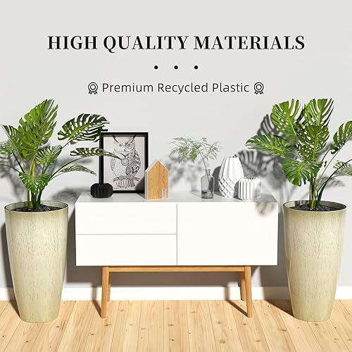 Miniatura 3 de QCQHDU Macetas de 21 pulgadas de alto para plantas de exterior e interior, paquete de 2 macetas resistentes para plantas, decoración moderna para