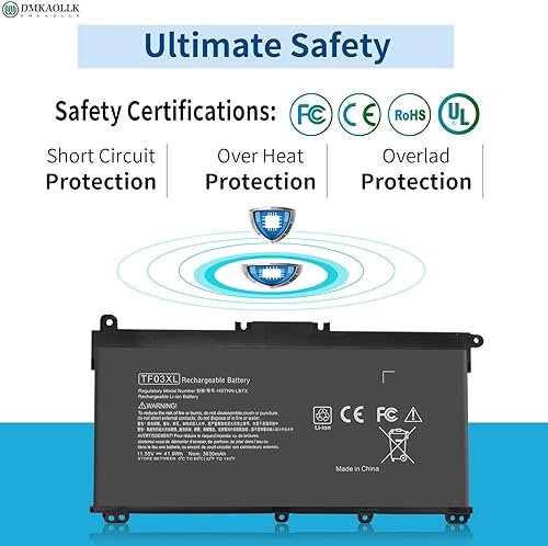 Miniatura 4 de DMKAOLLK TF03XL 920070-855 Batería para HP Pavilion 15-cc1xx 15-cc5xx 15-cc0xx 15-cc665cl 15-cc563st 15-cc123cl 15-cd0xx 14-bf Pavilion X360 45.9