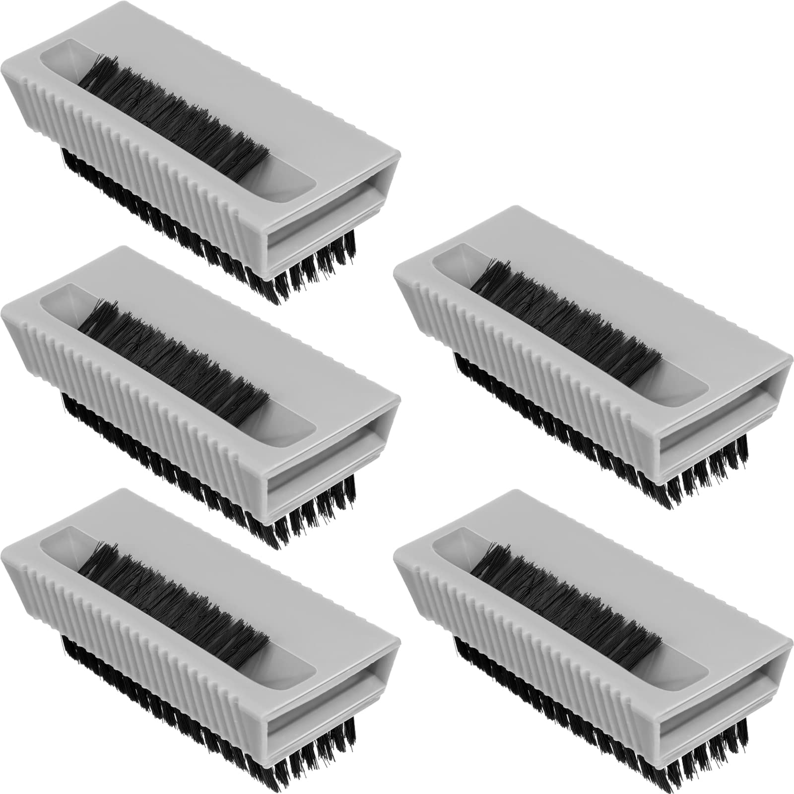 5 piezas de cepillo para exfoliantes no desechables cepillo de limpieza de plástico para manos limpieza de uñas (gris)