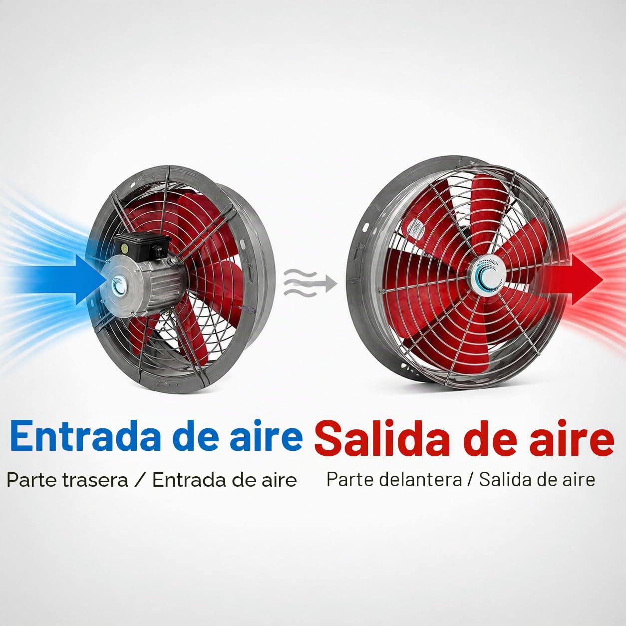 Uzman Ventilador axial industrial para pared o ventana, 300 mm, 350 mm, 400 mm, 450 mm, 500 mm, 550 mm, 600 mm – (YSA300)