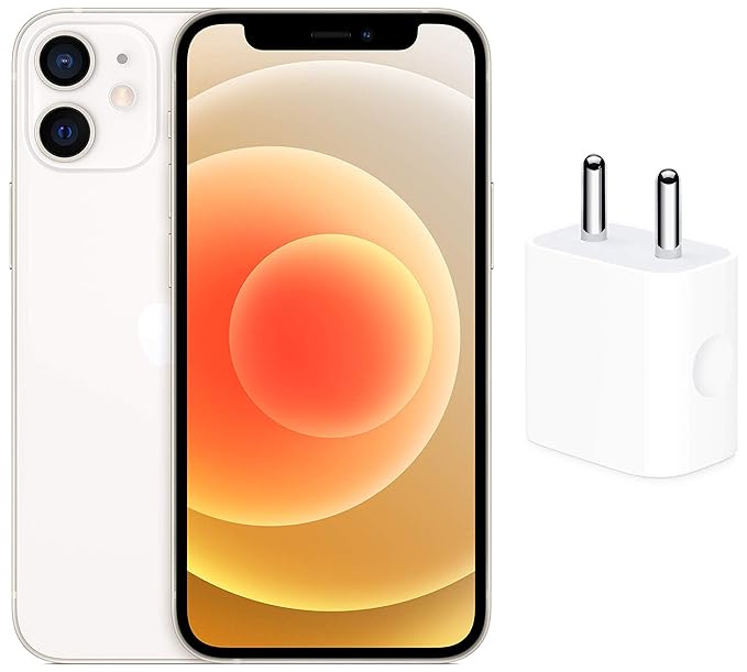 New Apple iPhone 12 Mini (256GB) - White with Apple 20W USB-C Power Adapter
