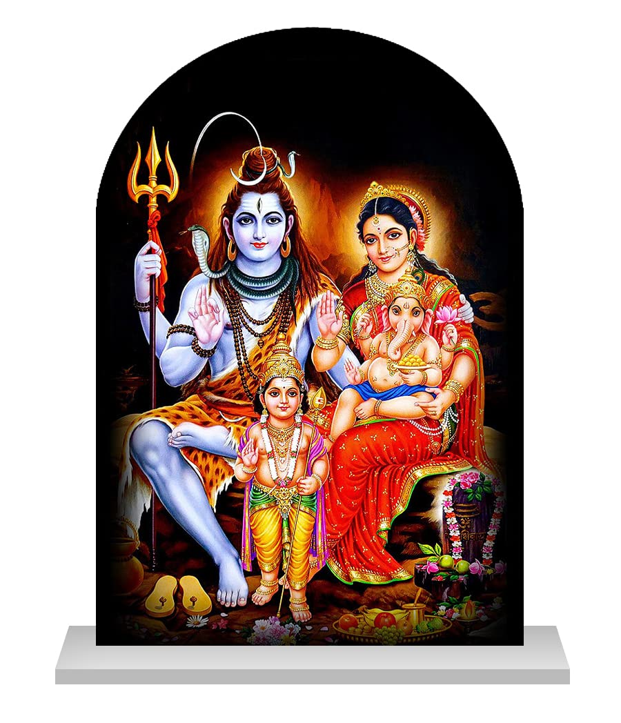 Swadeshi Desire Shiv Parivar Idol for Car Dashboard murti Shiv Idol for Home Lord Shiv Decorative Spiritual Gift Item & Statue for Temple Pooja Home Decor Office Study Table