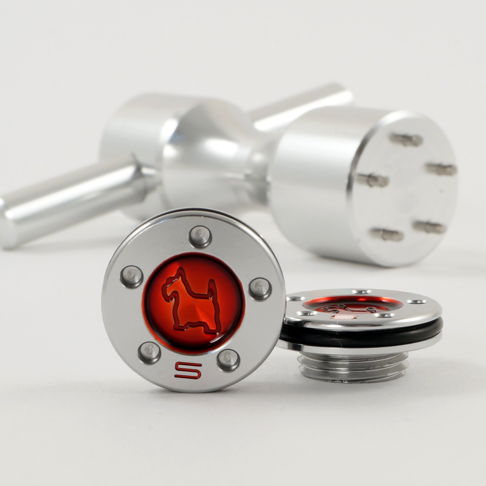 19th Hole Custom Shop 2 of 5g Red Weights Wrench for Scotty Cameron Fastback, Squareback and Roundback Putters, Scottie Dog (Silver)