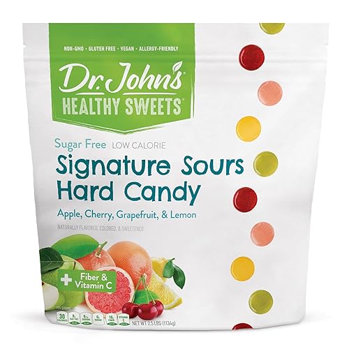 Dr. John's - Caramelos sin azúcar, dulces duros saludables con cero azúcar, aperitivos bajos en calorías, aptos para keto, veganos, sin gluten,