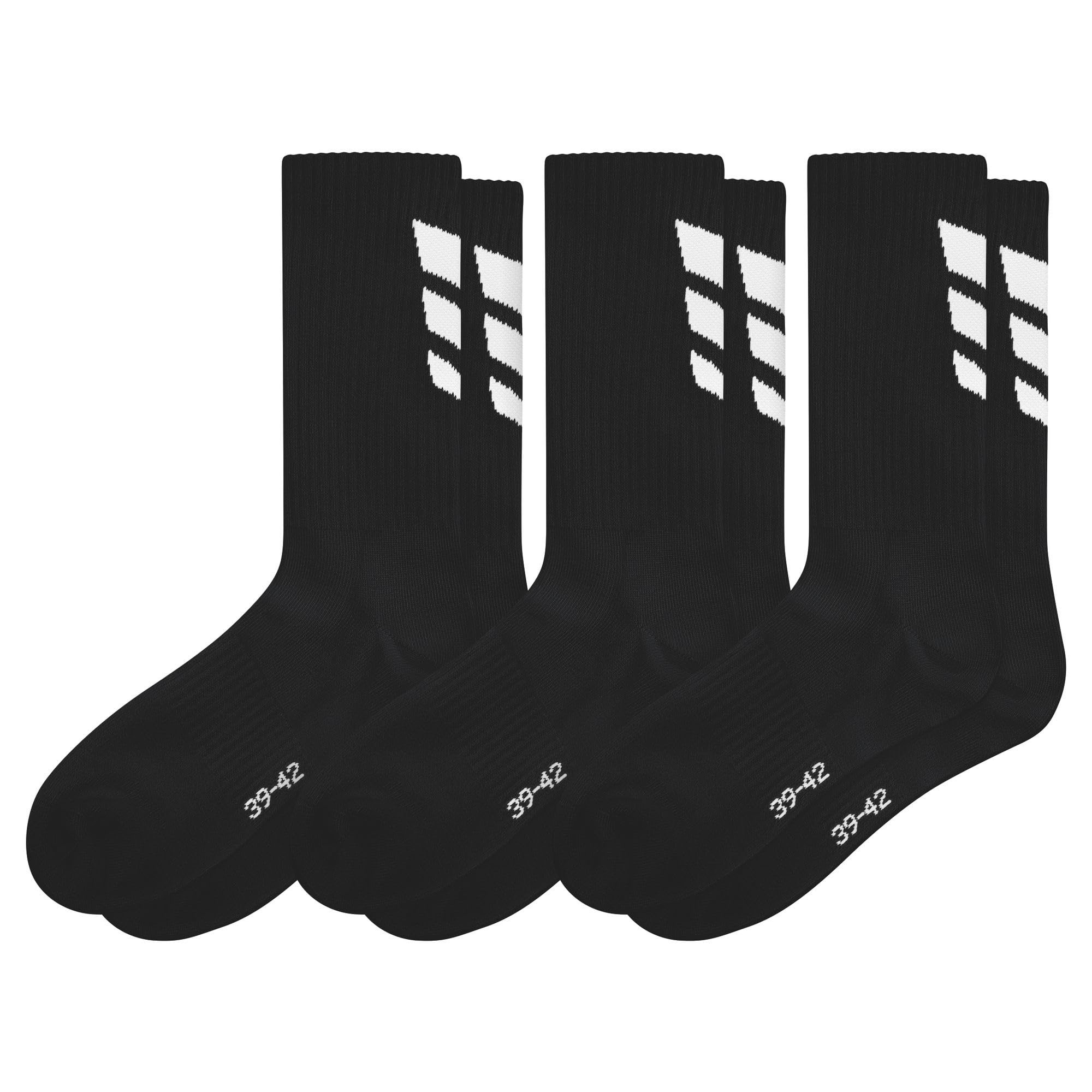 Erima Unisex 3 Wings Socks 3 Pack (2182501), Black, 43-46