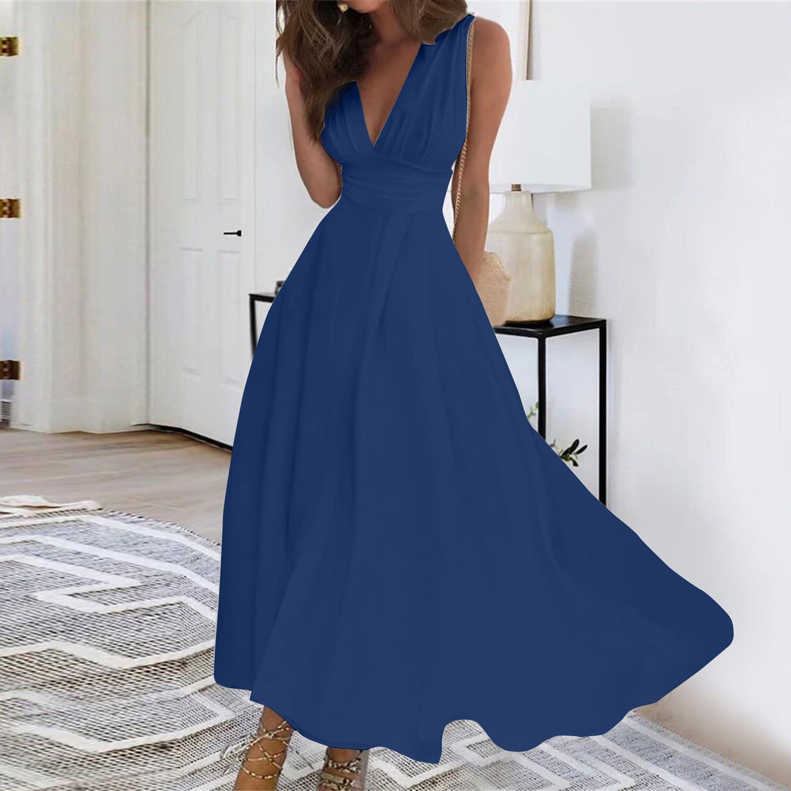 FUPODD Kleider Damen Corset Sommerkleid Damen Lang Korsett Abendkleider Elegant Für Hochzeit Abendkleid Festlich Muster Maxikleid Leicht Abschlusskleid Elegant Ballkleider Lang Sexy Kleid Frauen