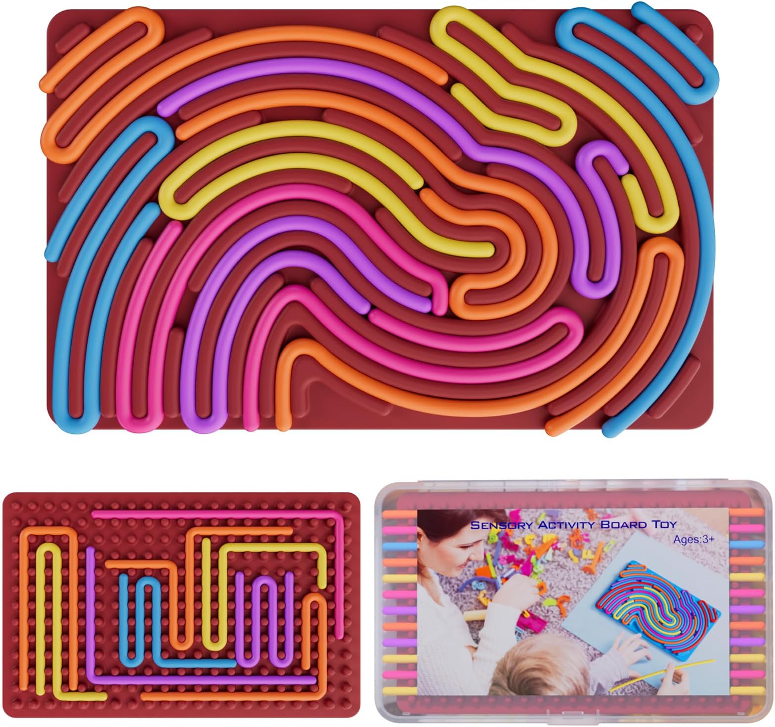 Sensory Fidget Toys for Kids Toddler Boys ,Sensory Activity Board for Stress Anxiety Autistic ADHD, Calm Down Travel Airplane Essentials Toys for 3+ Year Old, Stuffers Gifts for Teens Girl