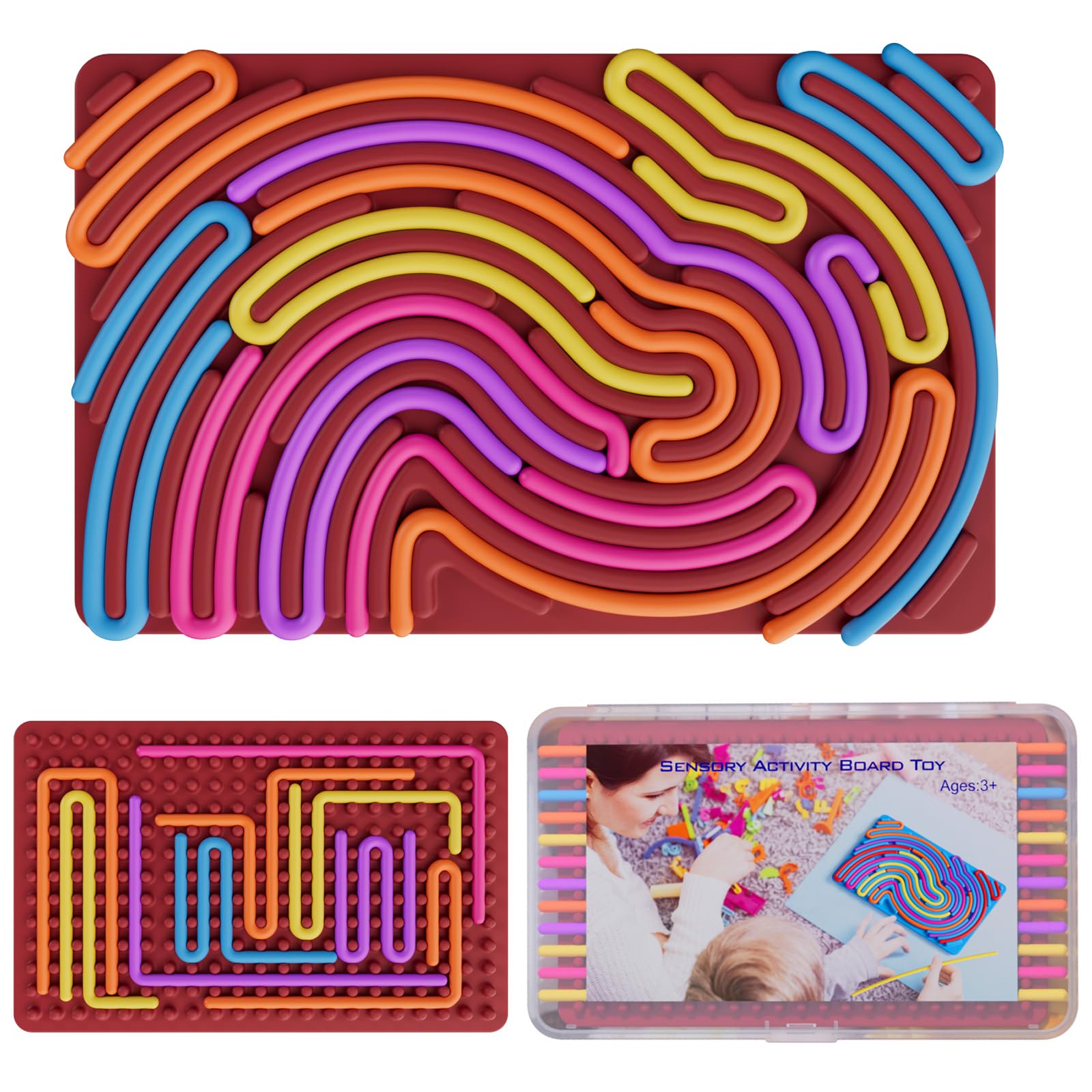 Sensory Fidget Toys for Kids Toddler Boys ,Sensory Activity Board for Stress Anxiety Autistic ADHD, Calm Down Travel Airplane Essentials Toys for 3+ Year Old, Stuffers Gifts for Teen Girls