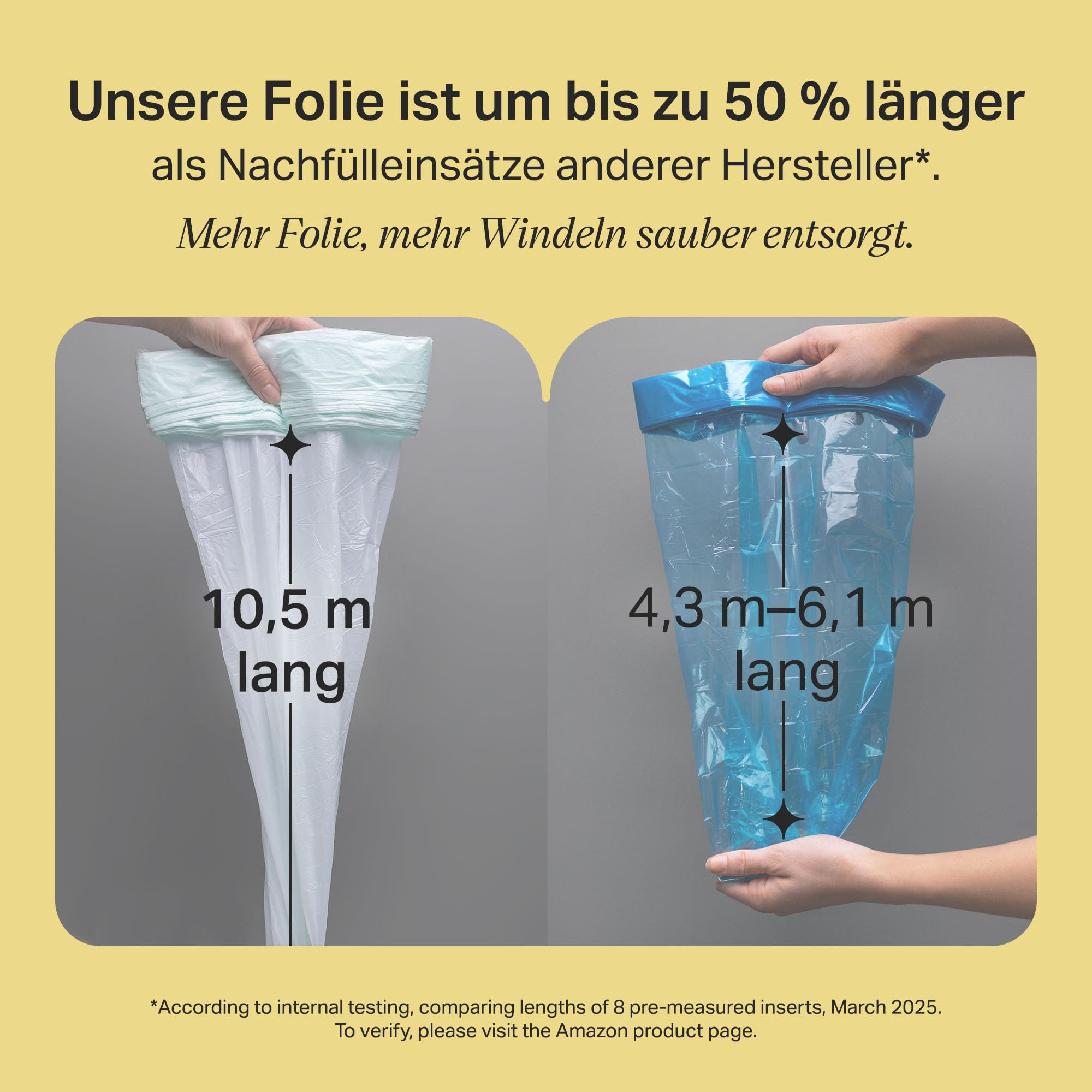 Tommee Tippee Twist & Click Nachfüllfolie für Windeleimer, 12er-Pack, je 10,5 m, mehrlagige antibakterielle* Folie, passend für Twist & Click Kassette, 12 x 10,5 m