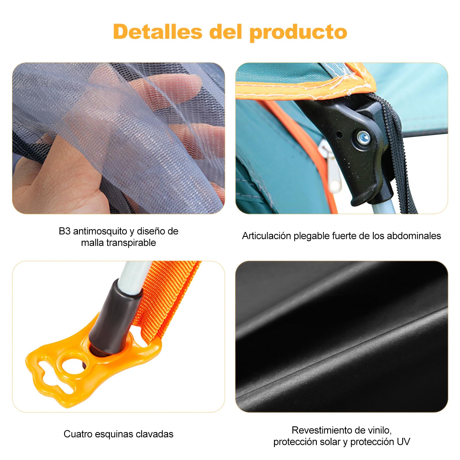 Ergocar Tienda de Campaña 3-4 Personas Tienda de Camping Ligero Impermeable Anti Viento Exteriores Tienda de Campaña para Senderismo Festival Camping Mochila