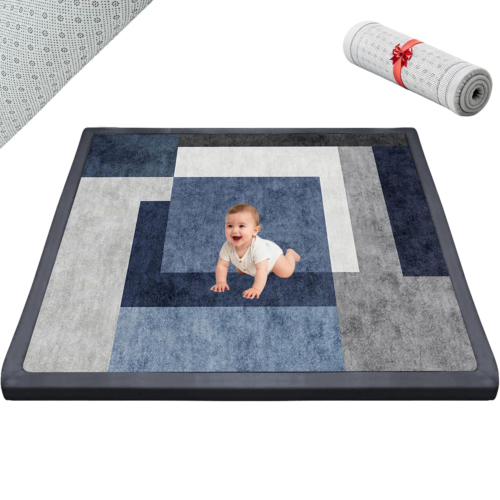 Voxirum 2 CM Thick Play Mat for Baby, Baby Crawl Mat, Kids Playmat, Large Baby Activity Play Mat for Tummy Time, Non-Slip Nursery Floor Mat for Toddlers, Infants, Kids 80 x 120cm