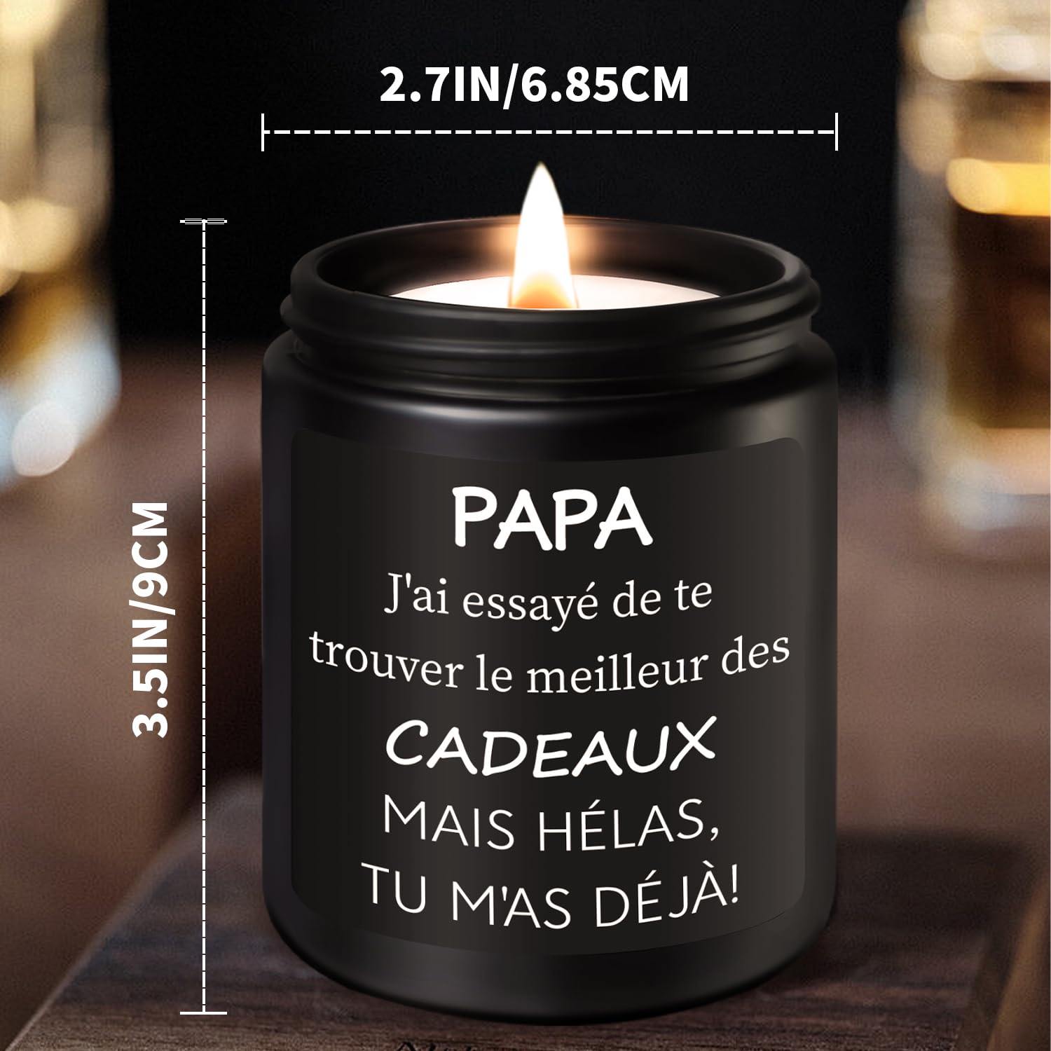 Bois de Santal Bougie Parfumée 200g Cadeau Fête des Pères Original