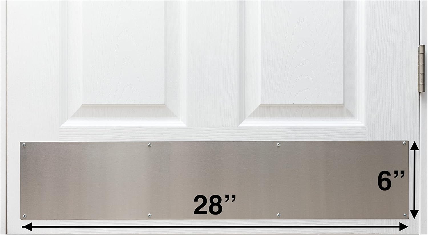 Stainless Steel Door Kick Plate Mop Plate Protection Plate, 6" x 28" Size, for Door Widths 29"+