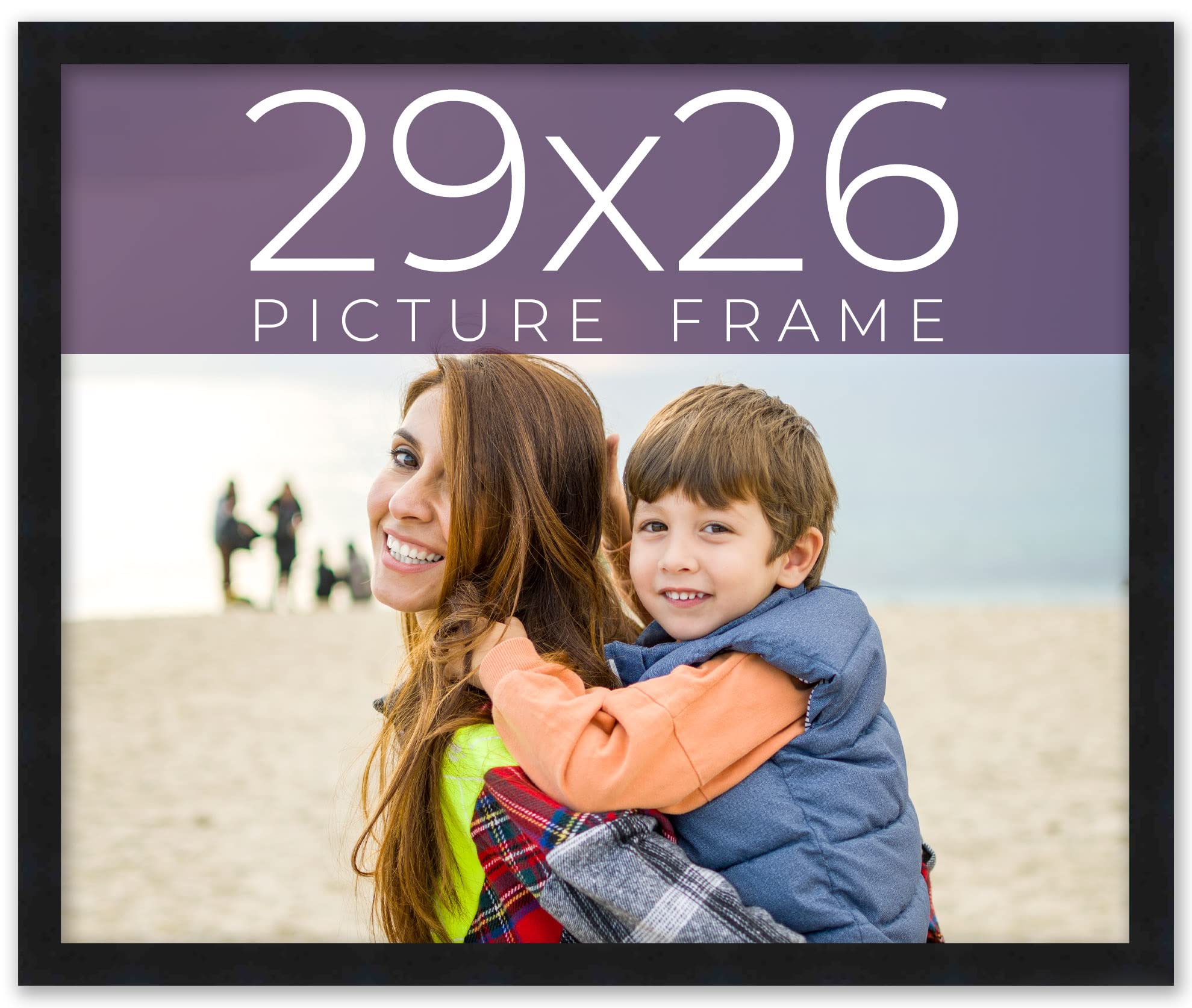 Amazon.com - 29x26 Frame Black Real Wood Picture Frame Width 0.75