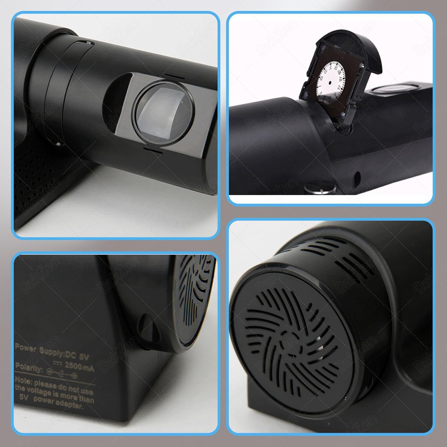 180 ° Rotatable Projector Clock, Projection Ceiling Wall Clock, Projection Alarm Clock for Bedroom, LED Alarm Clock for Bedrooms, Clocks for Bedrooms, Home, Office Black