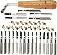 Vista 1 de SUPVOX Juego de clavijas profesionales de arpa de lira con 20 clavijas de cuerda y remaches, incluye llave en forma de L para reparación de arpa