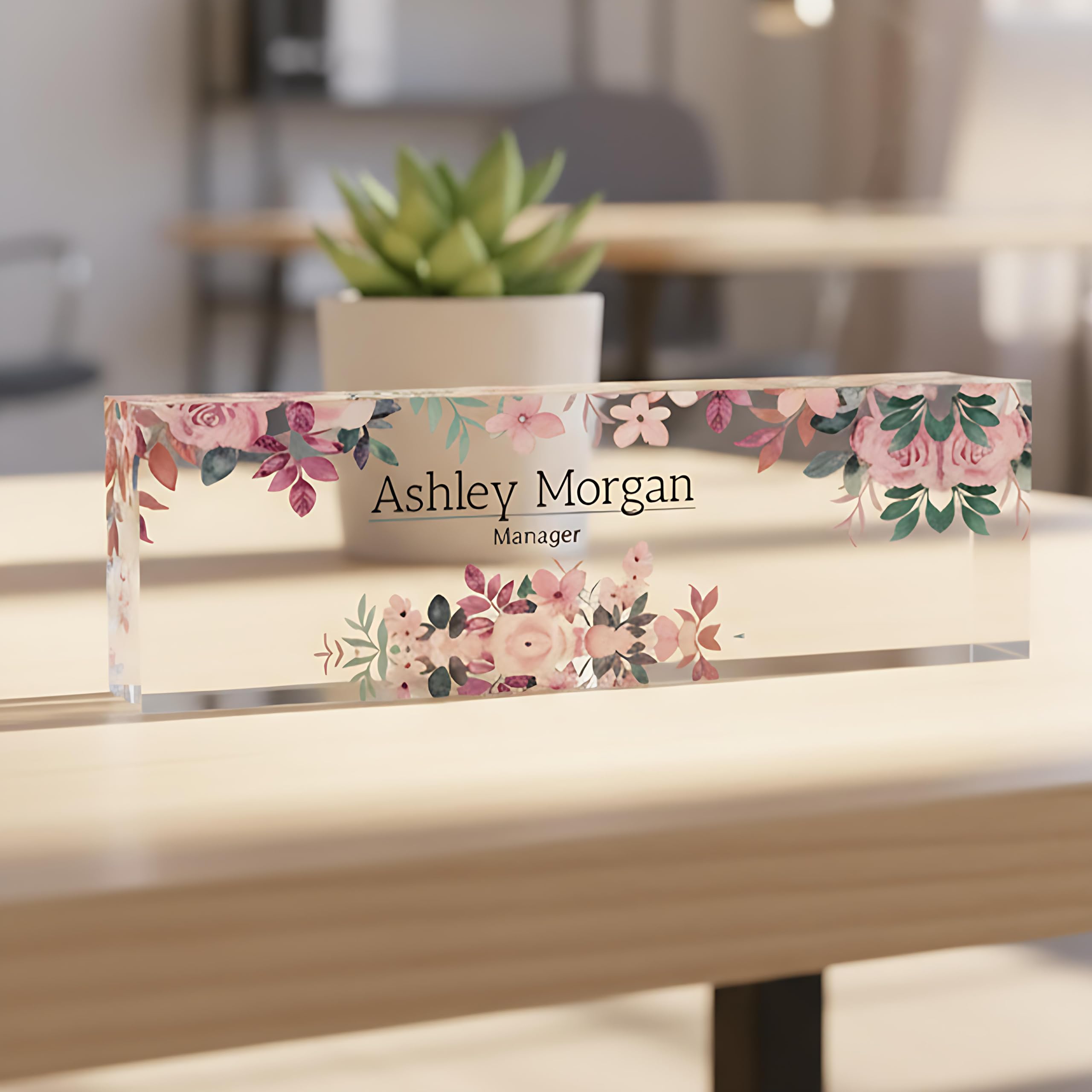 ARTBLOX | Graduation gift Name Plate, Custom Engraved Office Sign, Desk, Acrylic Name Plate, Cute Office Décor