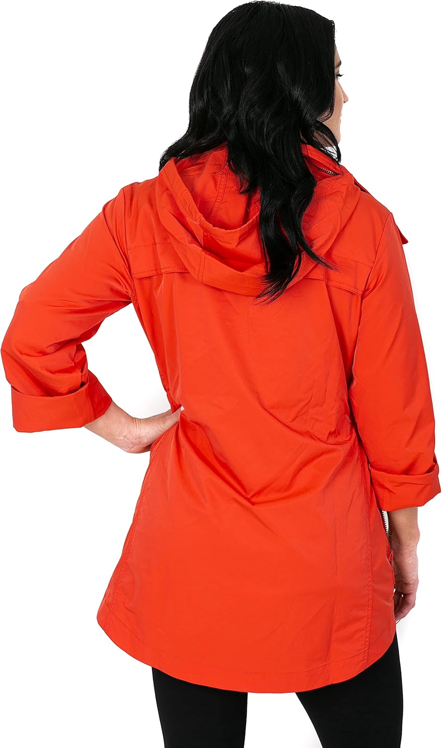 INTRO. Women's Hooded Anorak Water Resistant Nylon Jacket