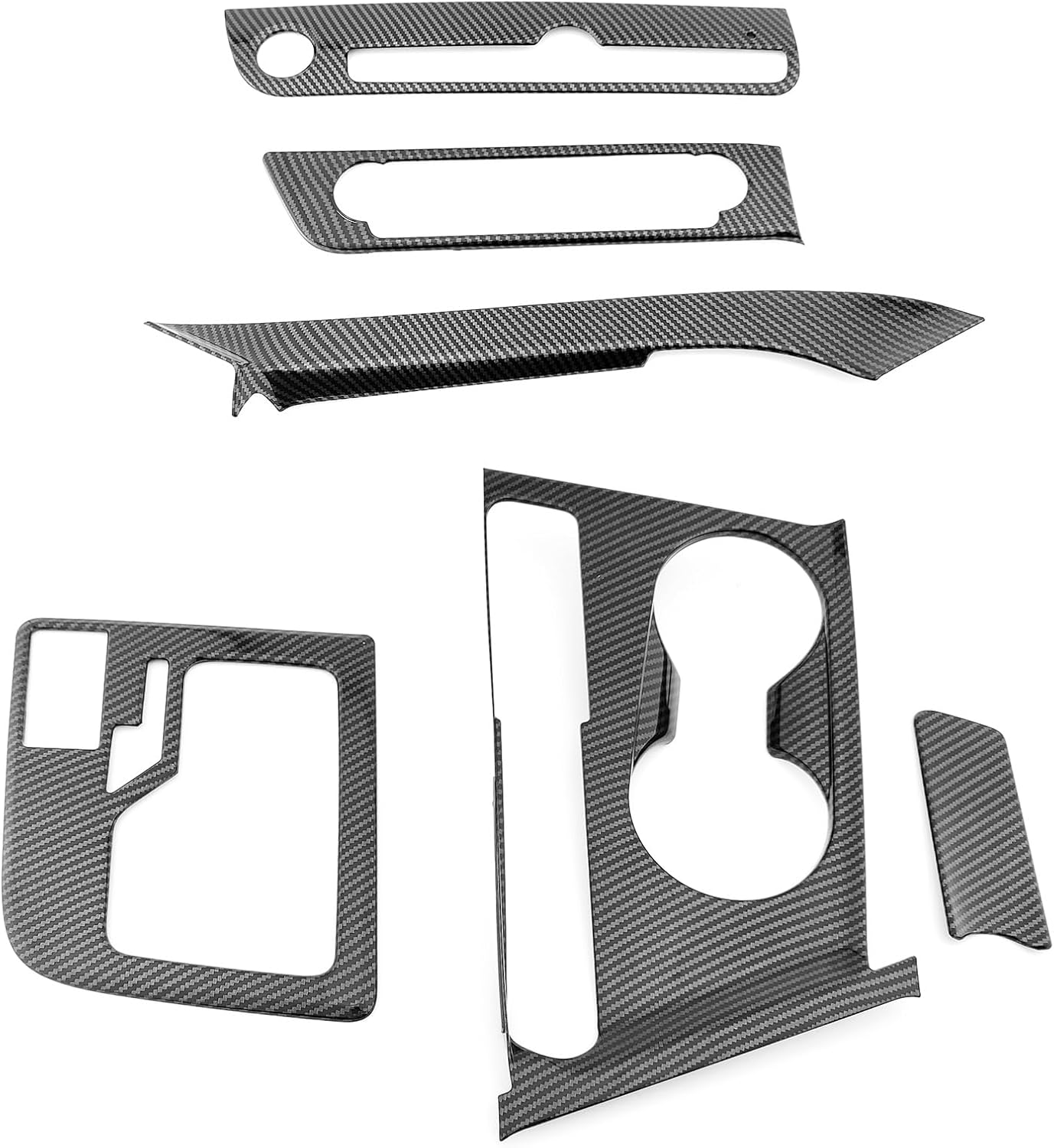 Pattern ABS Car Handbrake Water Cup Holder Engine Button Gear Shift Air Control Panel Trim Cover Protector Compatible with Hyundai Elantra CN7 N Line LHD Accessories (Carbon Fiber Style)