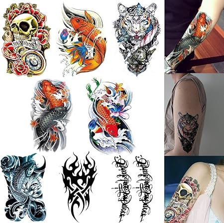 Amazon Co Jp Tuzuru タトゥーシール ステッカー 防水 サソリ 文字記号 12 19cm 8枚セット おまけ付き 服 ファッション小物