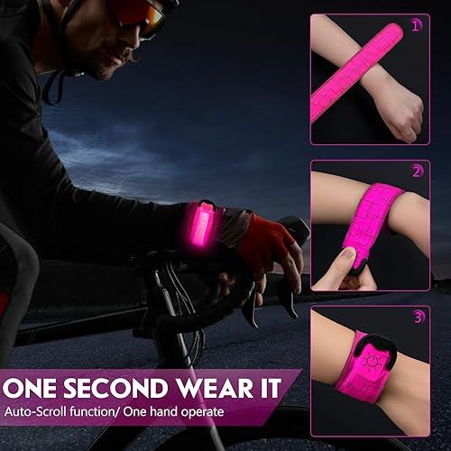 Miniatura 4 de Simket Brazalete LED recargable para correr, caminar por la noche (paquete de 2), luces de correr para corredores, luces de correr, luces