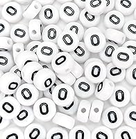 Vista 58 de 100 cuentas de letras blancas redondas de acrílico del alfabeto, cuentas de la letra L, para hacer joyas, pulseras, collares, llaveros, bricolaje