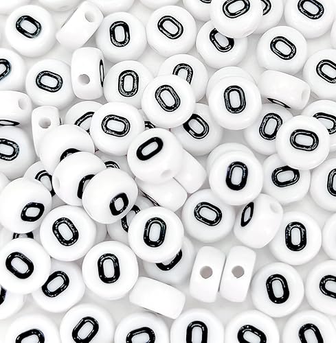 Miniatura 58 de 100 cuentas de letras blancas redondas de acrílico del alfabeto, cuentas de la letra L, para hacer joyas, pulseras, collares, llaveros, bricolaje