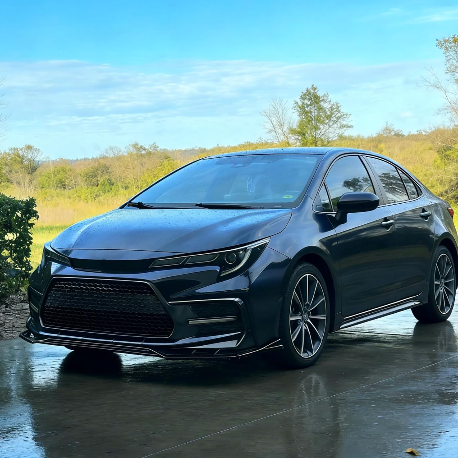 Front Bumper Lip Splitter Spoiler Fit for Toyota Corolla Sedan SE/XSE/Nightshade/S 2020-2026 Accessories, Gloss Black 3pcs Air Dam Chin Body Kit Underbody Lip