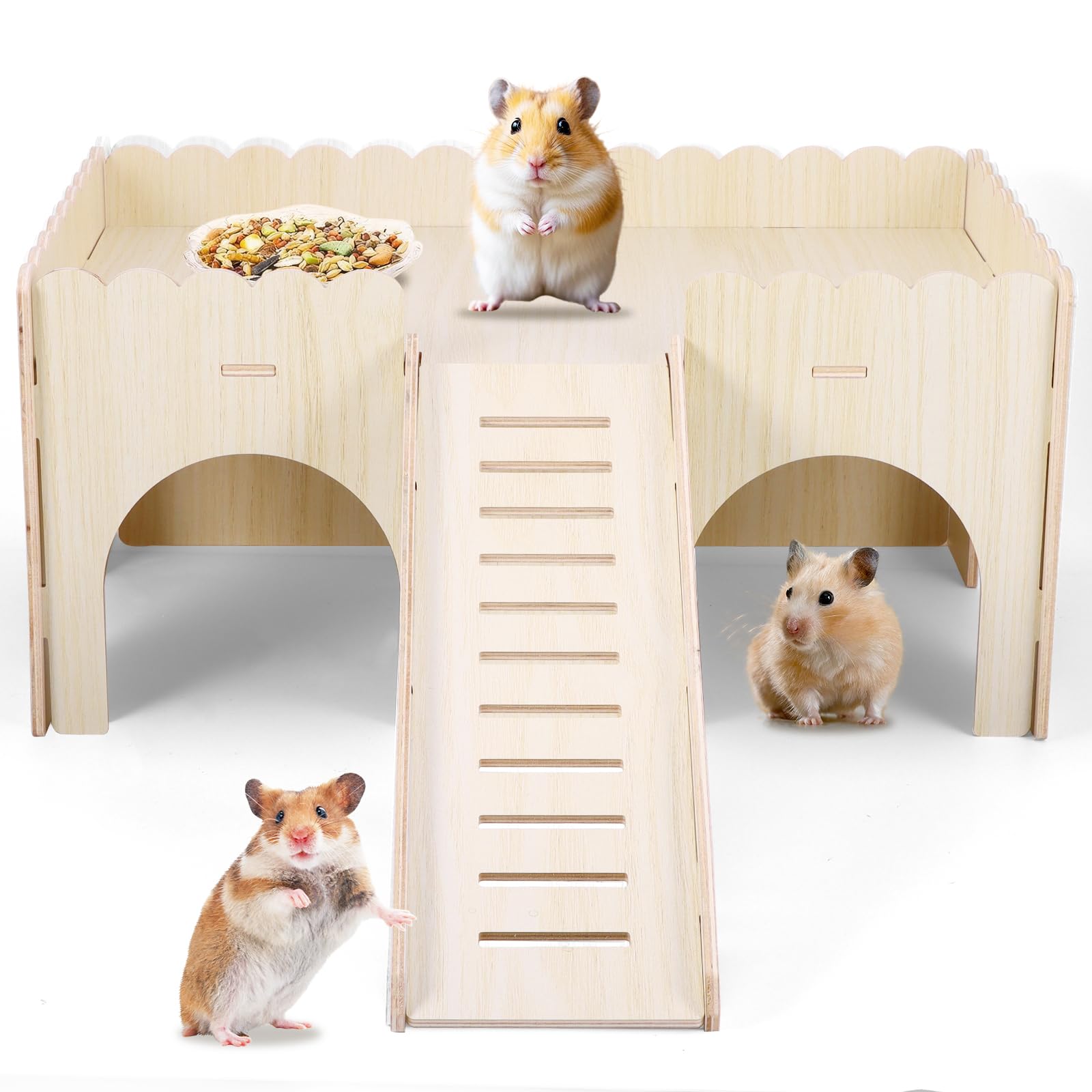 Jasfyee Guinea Pig Wooden House,Hamsters, Rabbits, Golden Bears - Image 2