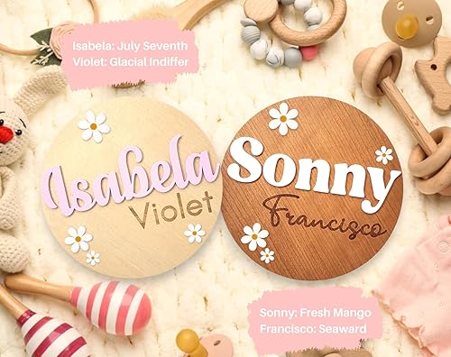 Miniatura 3 de Personalized Baby Announcement Sign, Baby Name Signs for Nursery, Newborn Announcement Sign, Birth Announcement Sign, Announcement Board for New
