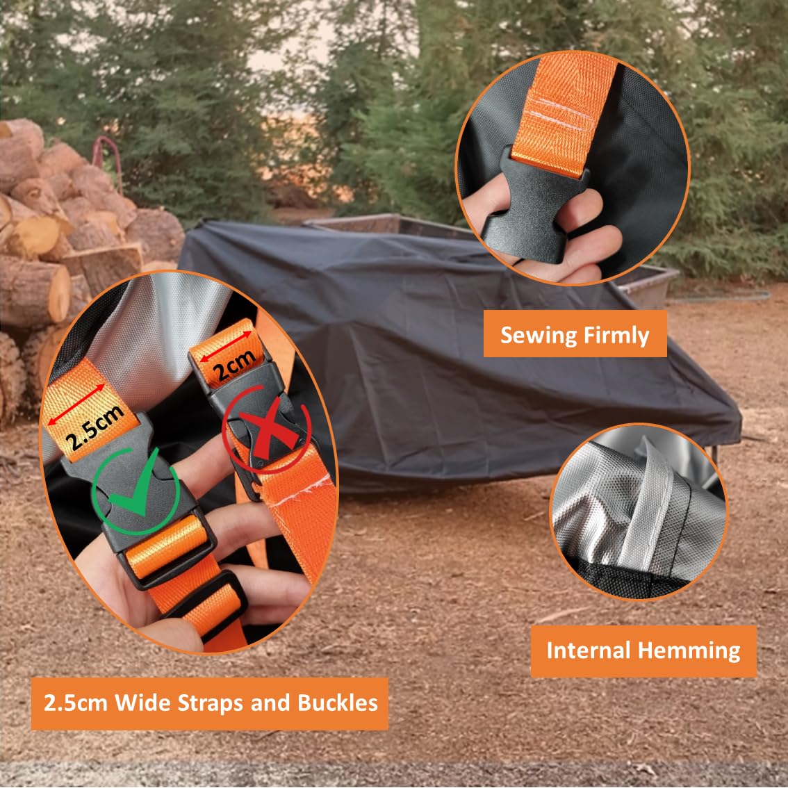 CHENGNAN Log Splitter Cover (89Ã—45Ã—39 inch) for 15-45ton Wood Splitter All Weather Protection, Heavy-duty Waterproof Tear Proof Oxford, Black