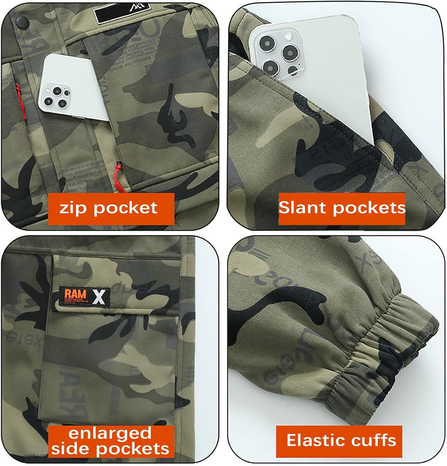 Męski mundur wojskowy ACU Camo kurtka i spodnie gruby ciepły strój Cp Camo mundury dla armii Airsoft Paintball polowanie, żółty, XXL