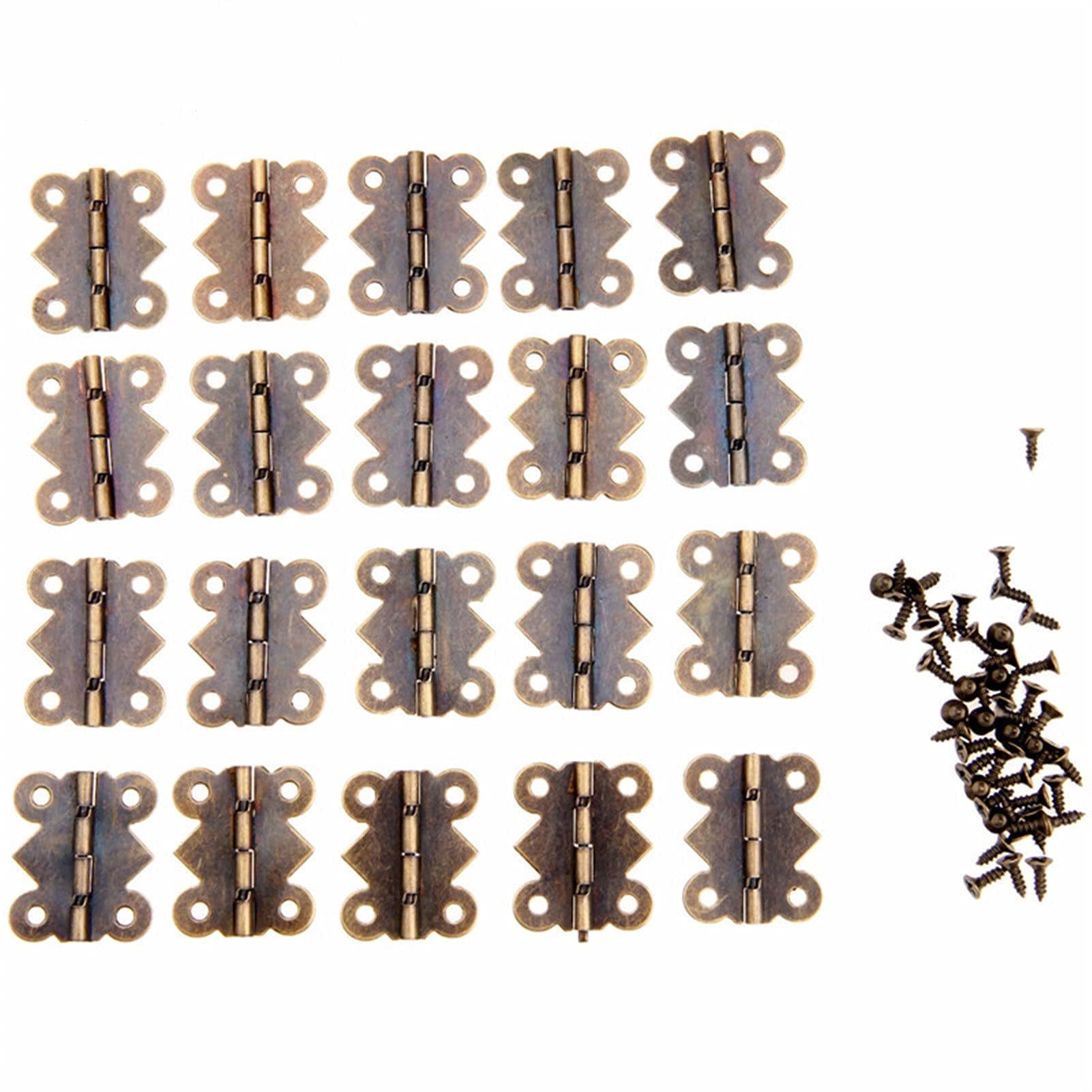 Nvsfzgiyg One Color Hinge, 20Pcs Antique Bronze Kitchen Cabinet Furniture Accessories V-Intage Jewelry Wooden Box Fittings
