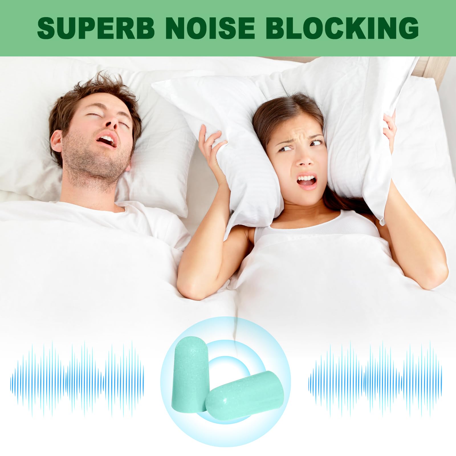 60 Pares Tapones Oídos Cancelación de Ruido Para Dormir - Espuma Ultra Suave - Reducción de Ruido