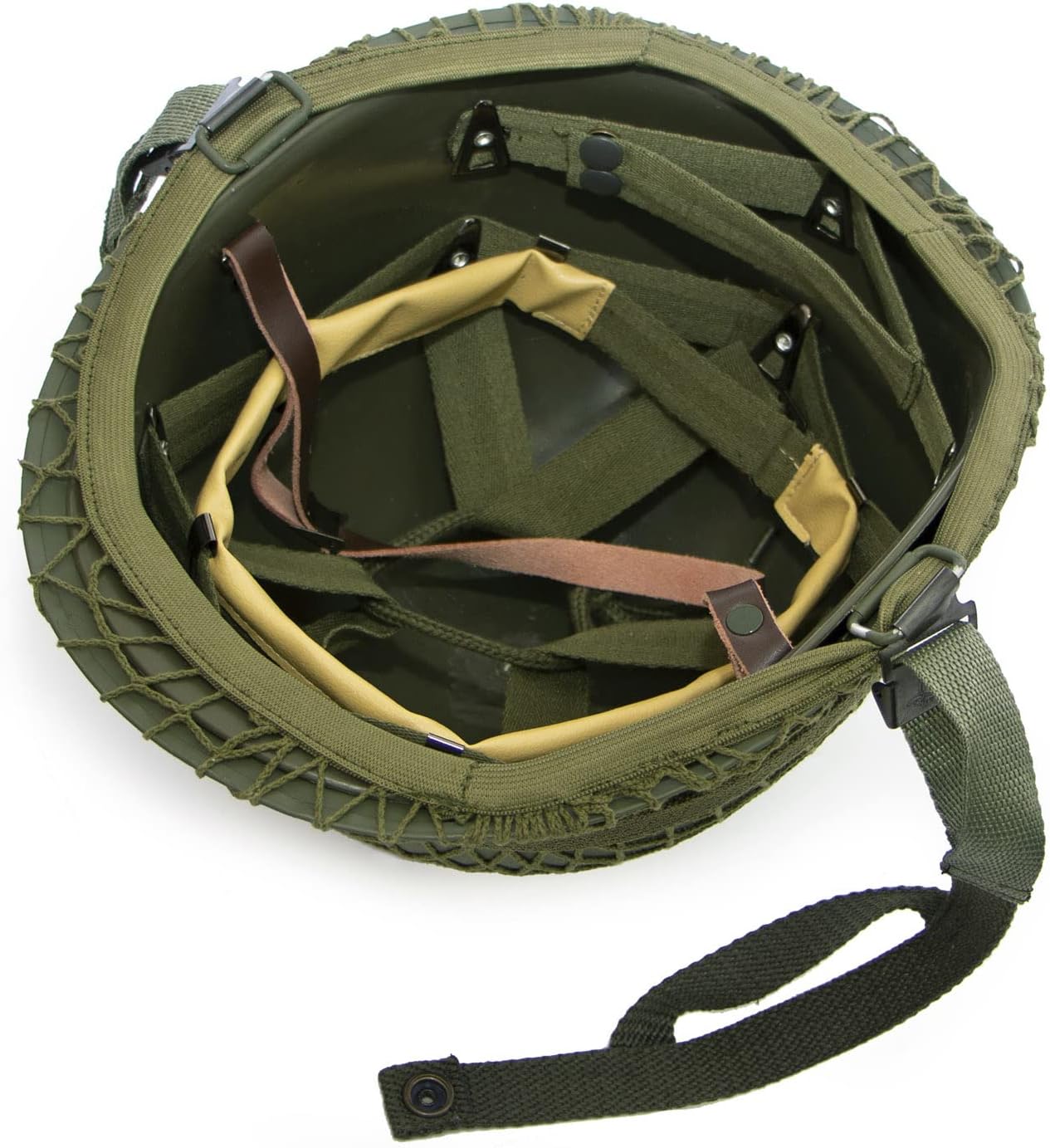 WWII US WW2 M1 Helmet Steel Shell with Net Cover Chin Strap