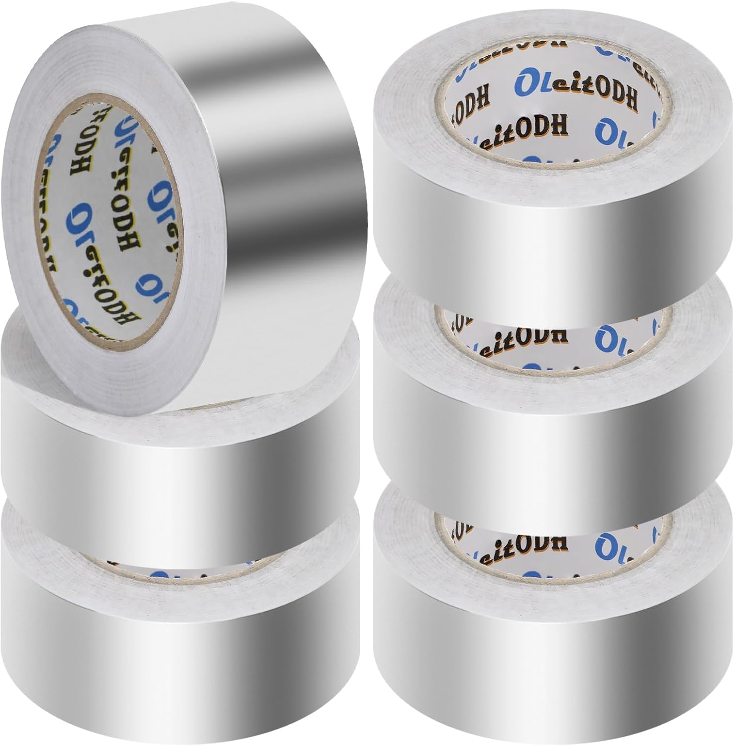 6 Pack Aluminum Foil Tape Bulk - 2 Inch x 55 Yards - 3.3mil Heavy Duty Metal Duct Tape, Aluminum HVAC Tape for Sealing & Patching, Air Ducts, Insulation Metal Repair, Professional Grade