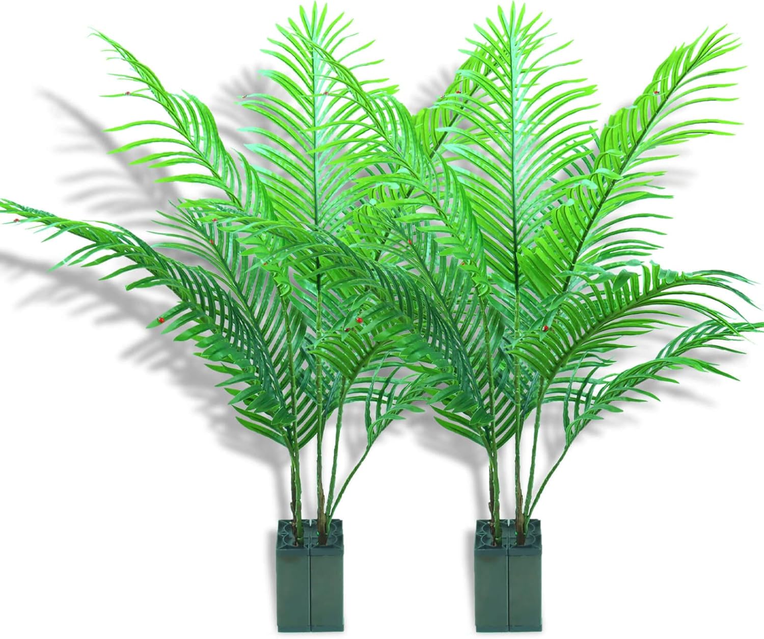 Ironkoi Artificial Palm Trees in Pot Cane Palm Fake Plants Faux Tropical Tree 4 Feet